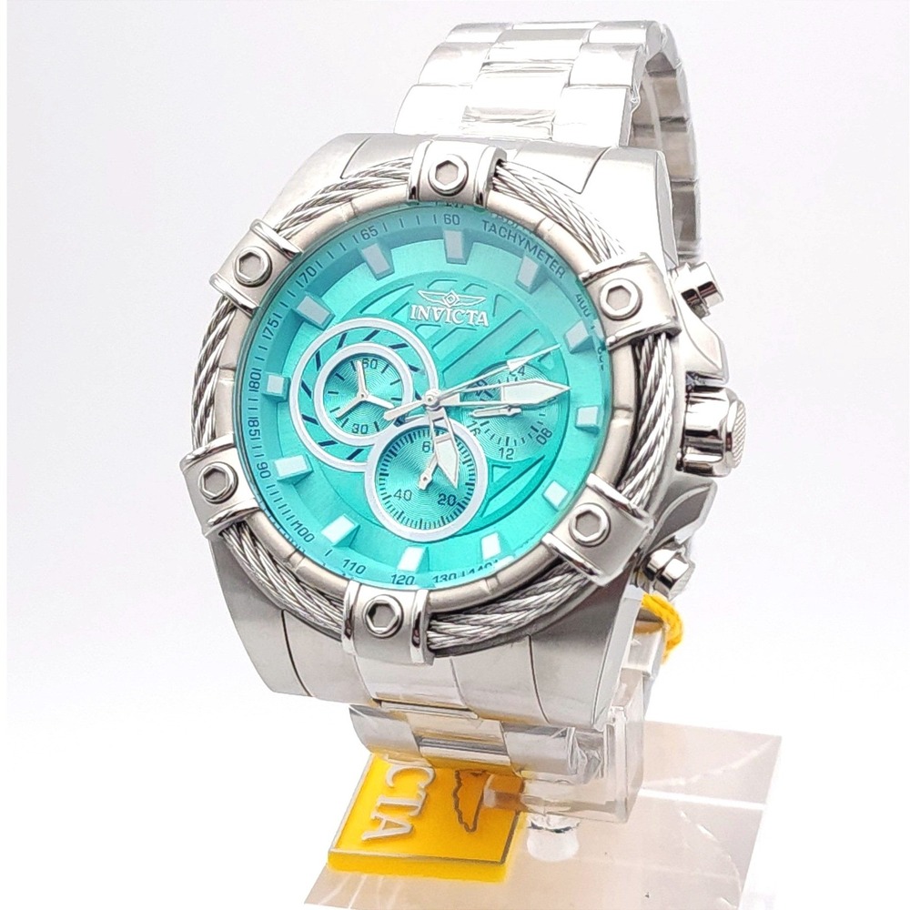 Invicta Bolt Chronograph Men's Watch Aqua Blue Dial Stainless Steel 234561 New